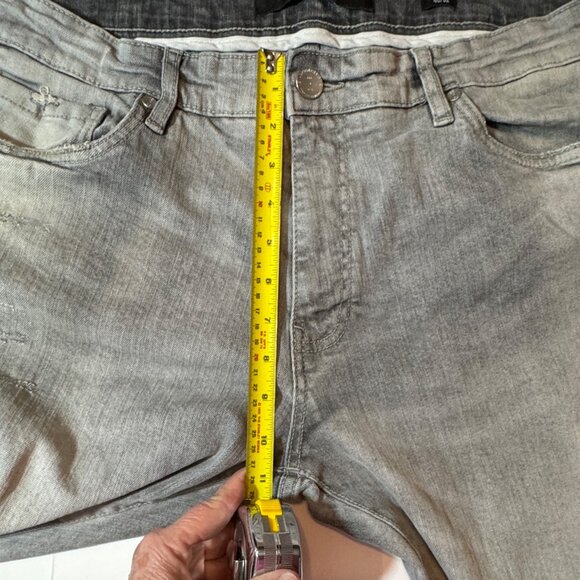 Jordan Craig Ross Mens Distressed Skinny Fit Jeans 40x32 Ripped Knees Frayed Hem - Picture 15 of 16